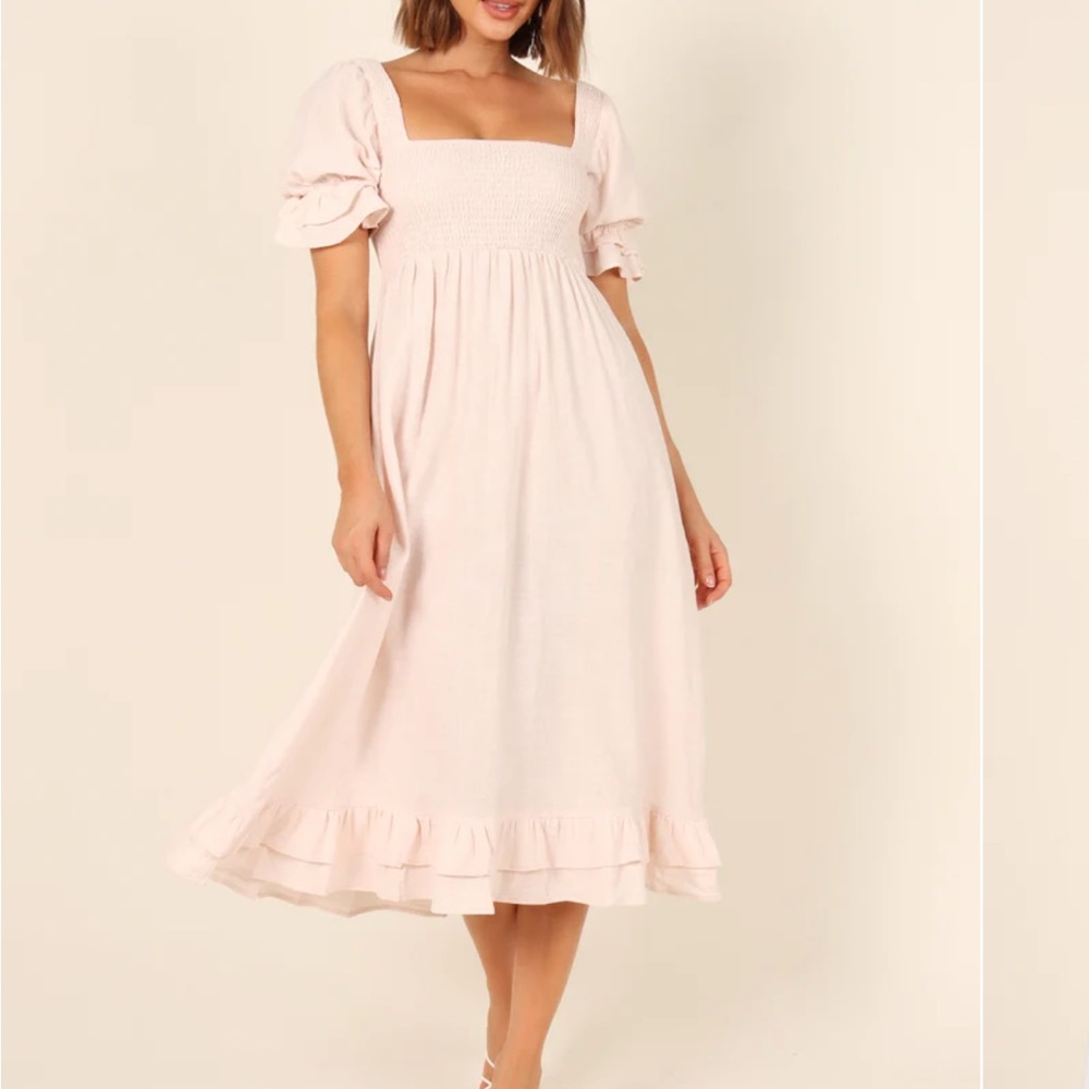 Light Pink Linen Dress, Size M - Petal and Pup Gia Dress dusty pink